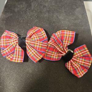Elegant Plaid Bow Brooch Set